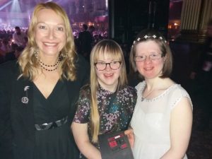 Dawn is pictured on the left with Becky Rich Ambassador and Jen Blackwell Founder Director of DanceSyndrome.